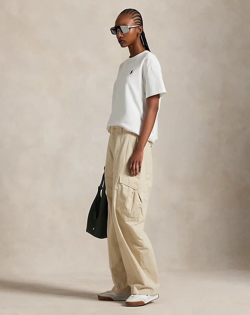 Curved Leg Cotton Cargo Pant