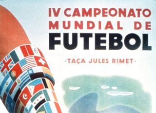 Part of the poster for the 1950 World Cup in Brazil