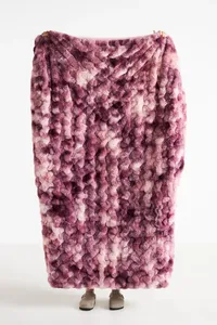 Anthropologie Luxe Faux Fur Throw Blanket
