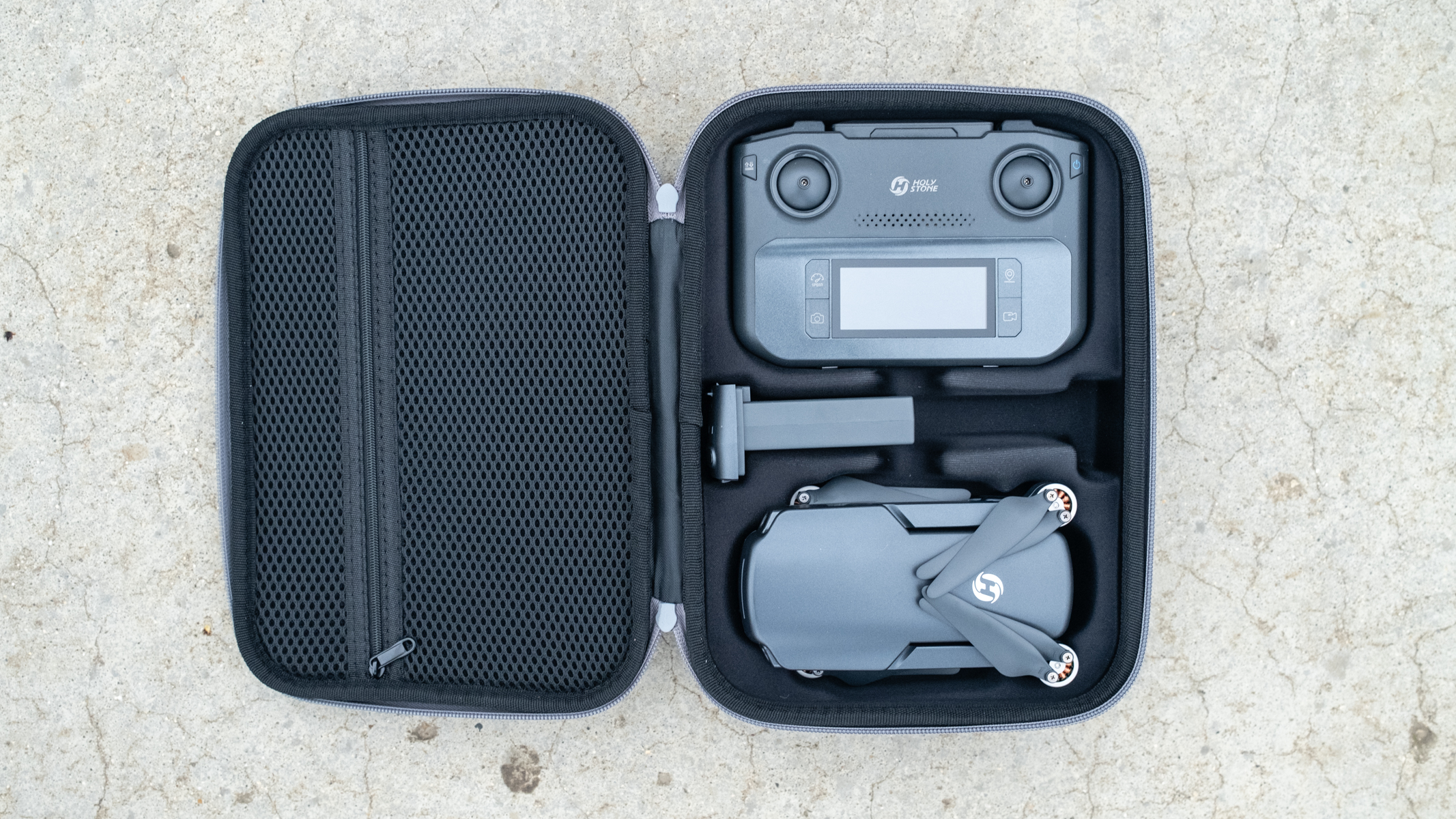 Holy Stone HS360S drone kit in its case