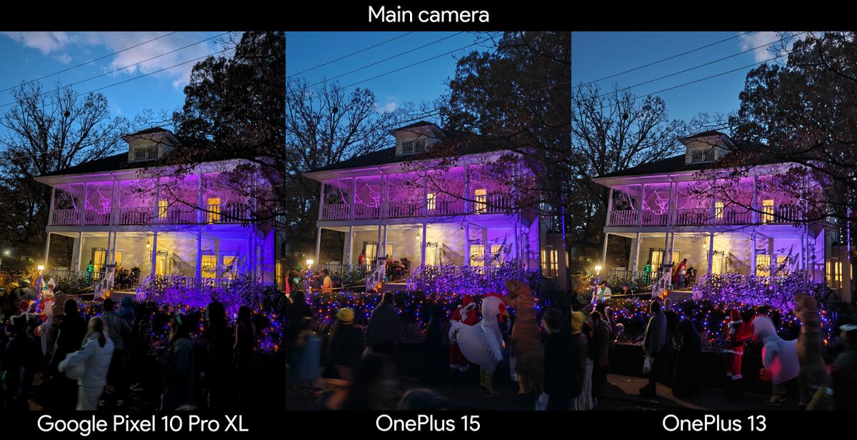 Camera samples from the OnePlus 15 showing low light main camera quality