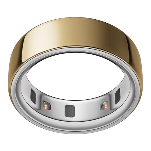 Oura Ring 4 - Gold - Size 8 - Smart Ring - Size First Ring 4 Sizing Kit - Sleep Tracking Wearable - Heart Rate - Fitness Tracker - Up to 8 Days of Battery Life