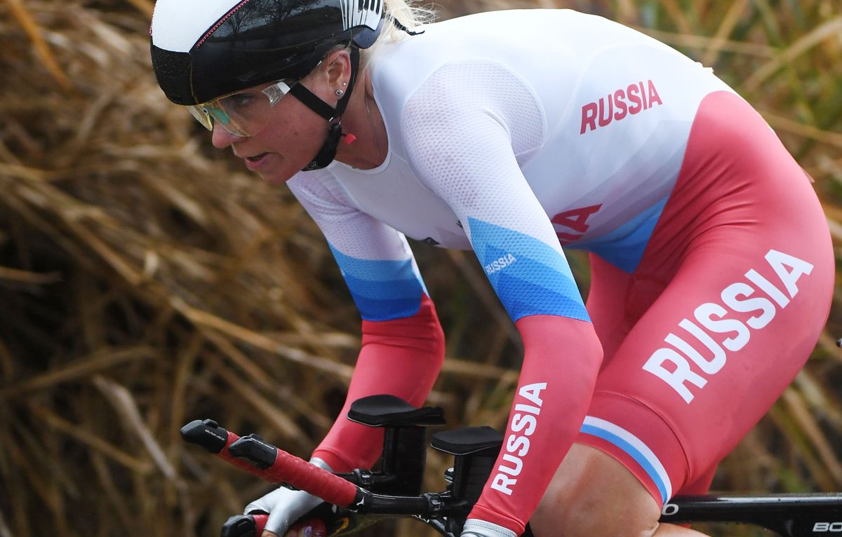 Olga Zabelinskaya (Russia) on a really strong ride