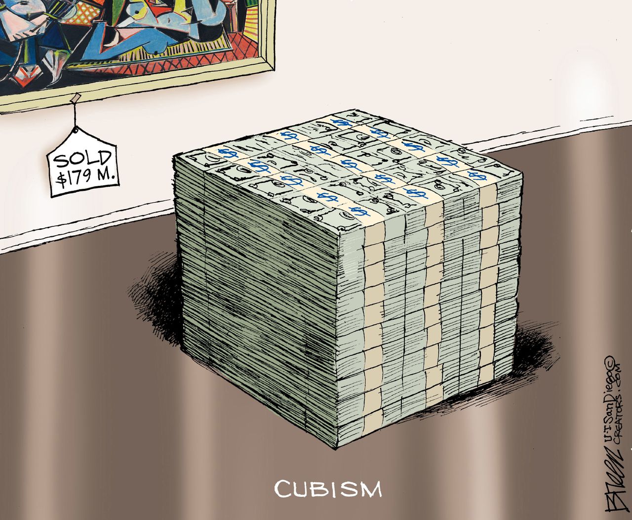 Editorial cartoon Art Cubism