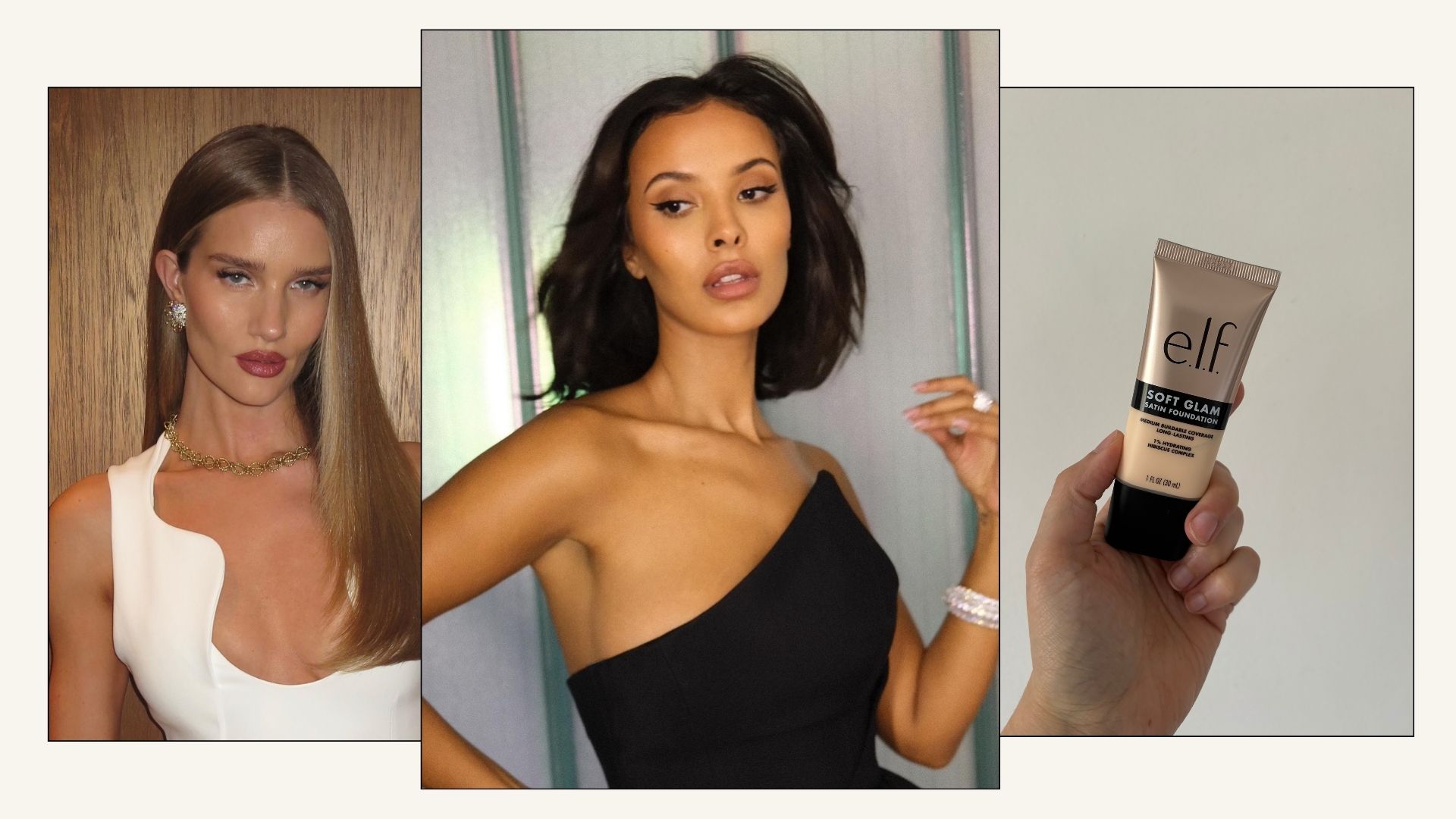 A picture of Rosie Huntington-Whitely, Maya Jama and an Elf foundation