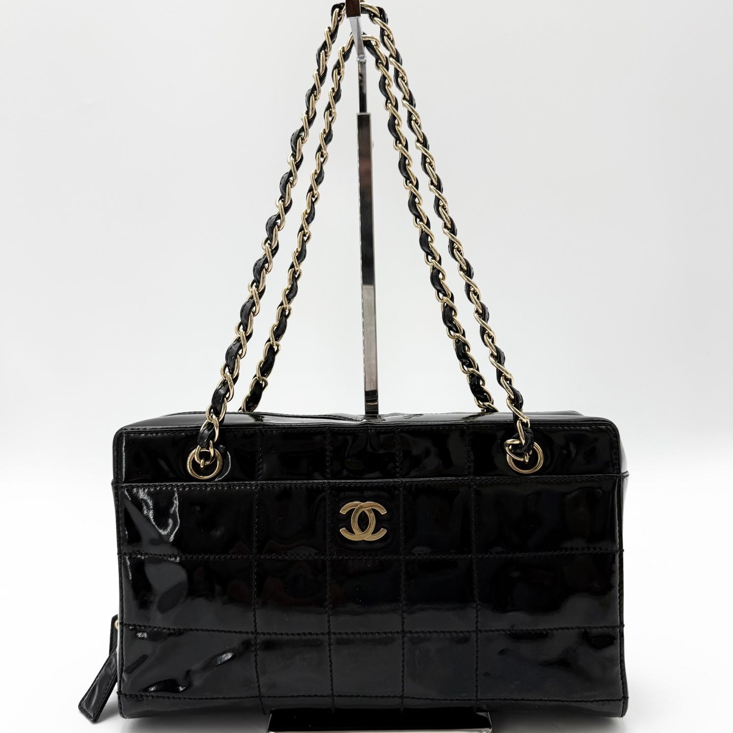 Chanel Patent Chocolate Bar Camera Bag Shoulder Bag 152795458