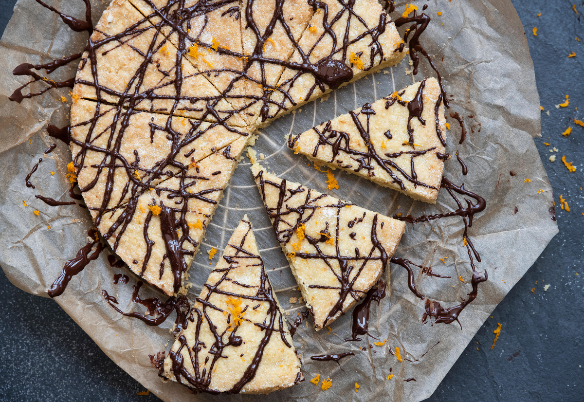 Learn how to make Jamie Oliver's 5 ingredient chocolate orange shortbread