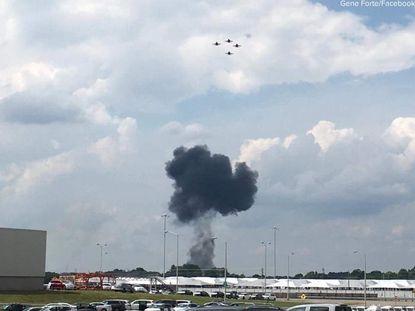 A Blue Angels jet crashes Thursday near Nashville.