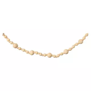 12 Foot Long Wooden Beaded Garland - Natural