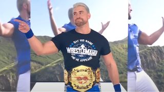 Joe Hendry pointing to the crowd