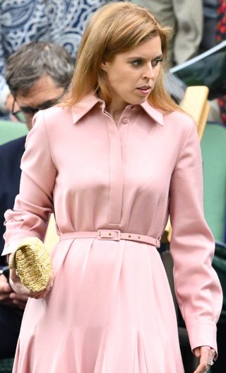 Princess Beatrice takes her seat as she attends day twelve of the Wimbledon Tennis Championships