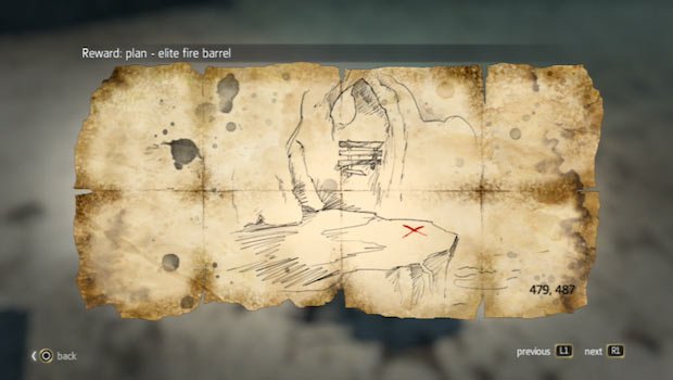 Black Flag Buried Treasure No. 14 map