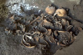 Four bodies were found on the outskirts of Pompeii near the Herculaneum Gate.