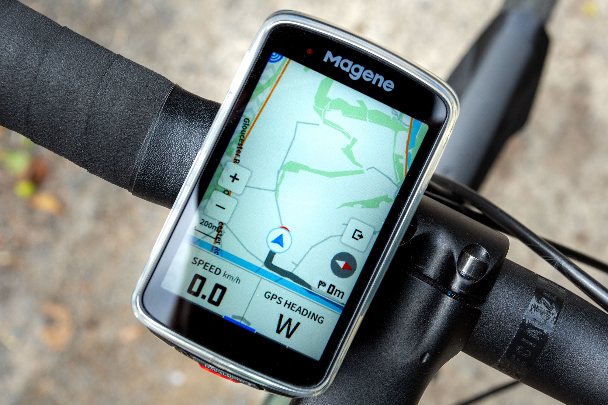 Magene C706, showing map screen