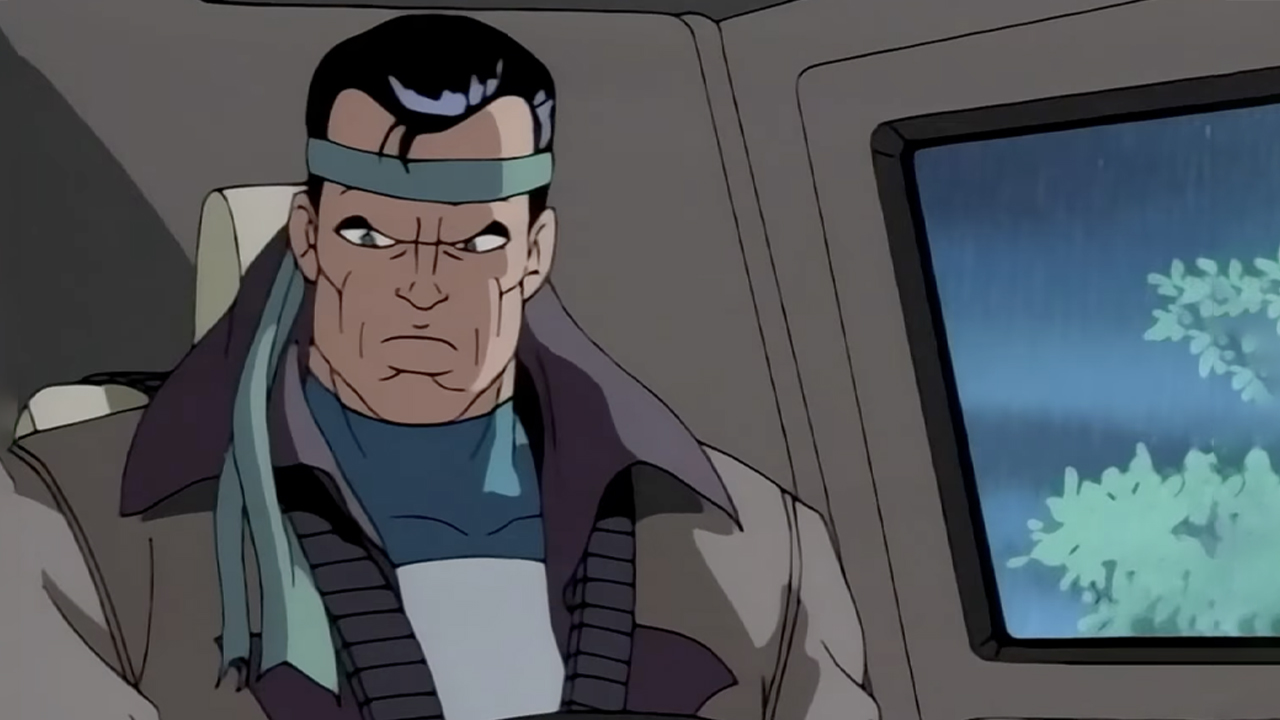 The Man-Spider transformation as it was depicted in the Spider-Man The Animated Series.