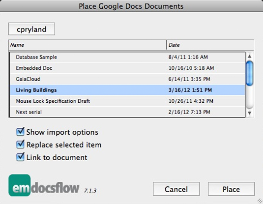 InDesign plugins: DocsFlow