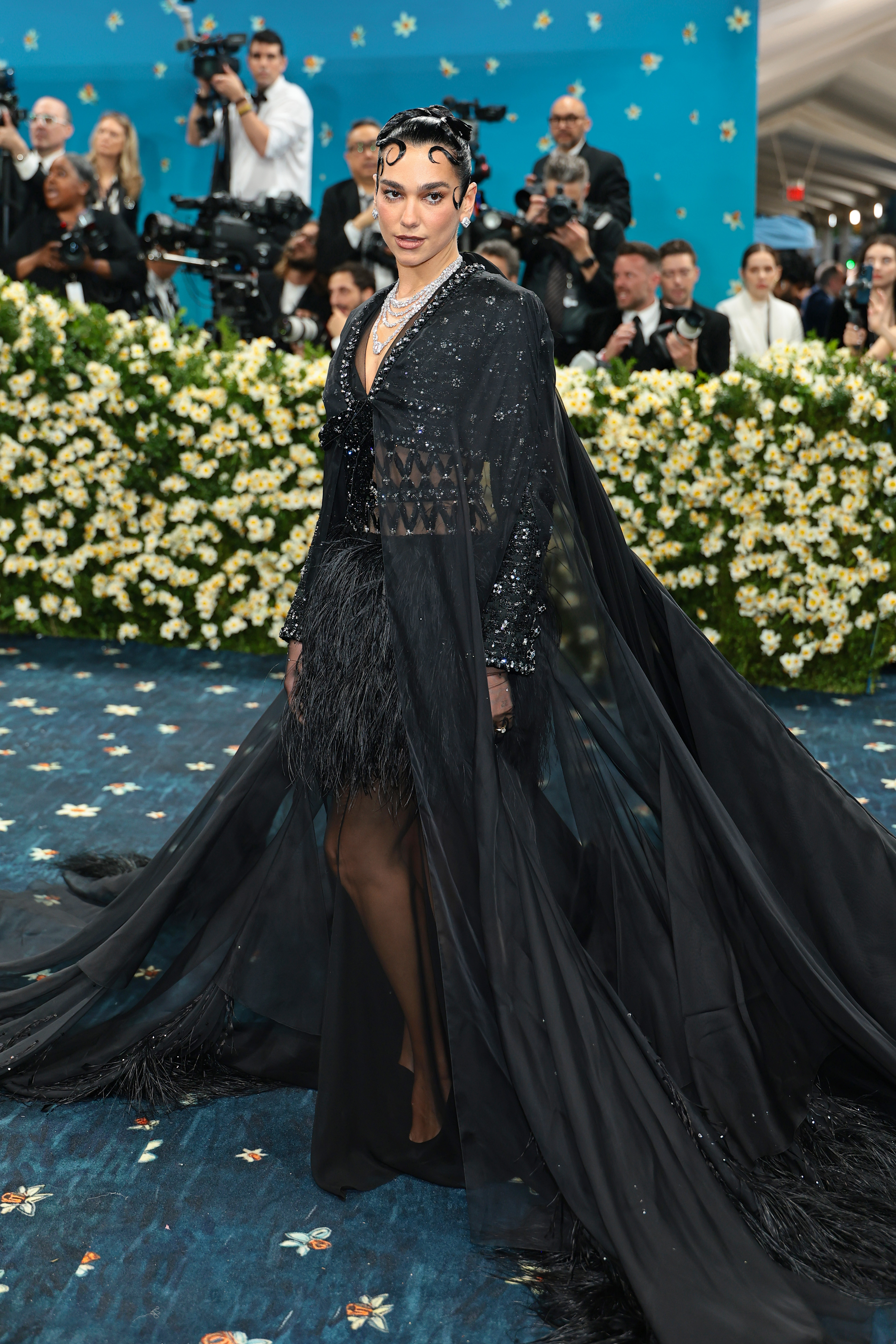 Dua Lipa attends the 2025 Met Gala Celebrating "Superfine: Tailoring Black Style" at Metropolitan Museum of Art on May 05, 2025 in New York City. (Photo by Dimitrios Kambouris/Getty Images for The Met Museum/Vogue)