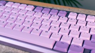 A purple Chilkey ND75 LP mechanical keyboard