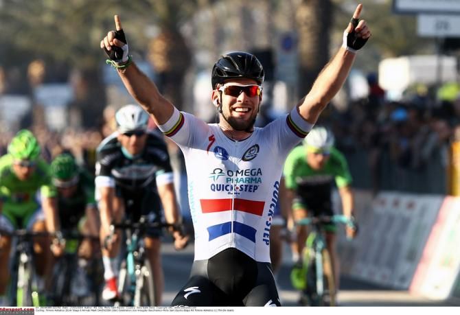 Mark Cavendish (Omega Pharma-QuickStep) wins for the second time in the 2014 season