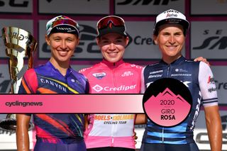 The final podium at the 2020 Giro Rosa