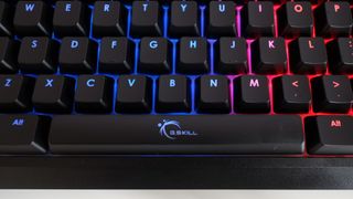 A photo of the G.Skill Ripjaws KM570 RGB close-up of the keys