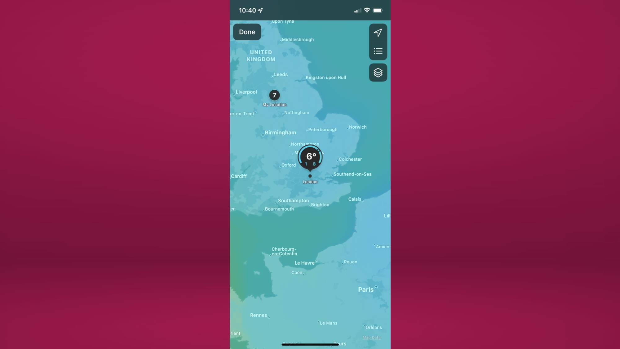 How to access the interactive map on the iPhone Weather app - view the interactive weather map