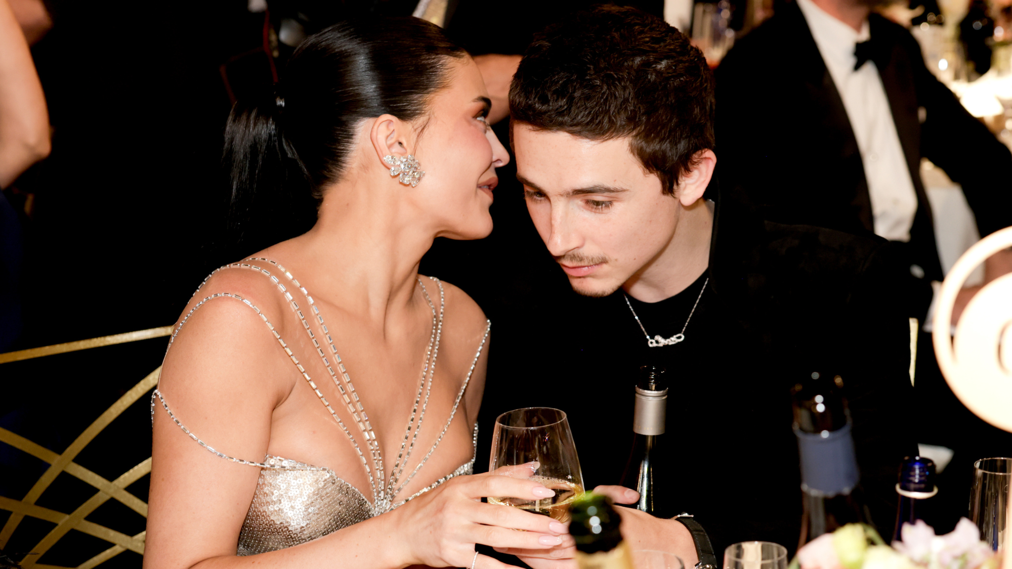 Cameras Caught Kylie Jenner's Sweet Reaction to Timoth&eacute;e Chalamet&rsquo;s Golden Globes Win