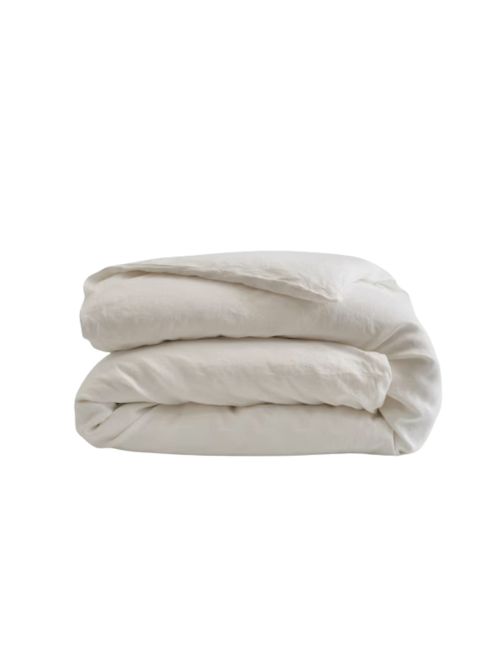European Linen Duvet Cover Set (White)