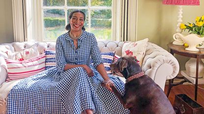 Paula Sutton of Hill House Vintage with her dog