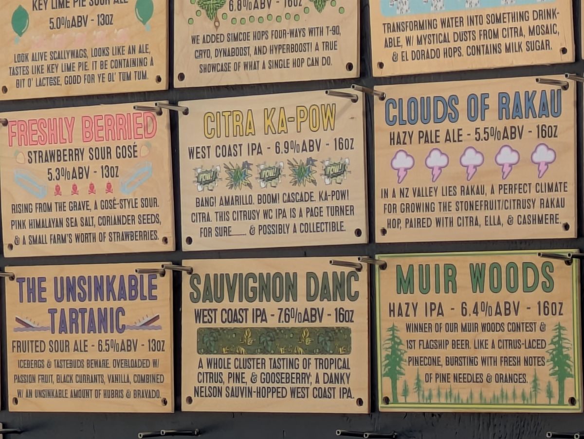 Beer menu at 4x zoom by Pixel 8a