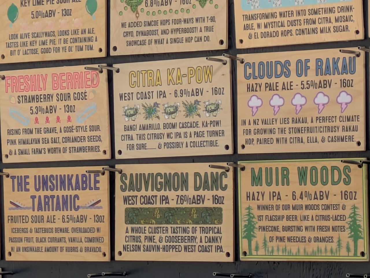 Beer menu at 4x zoom by Pixel 8a