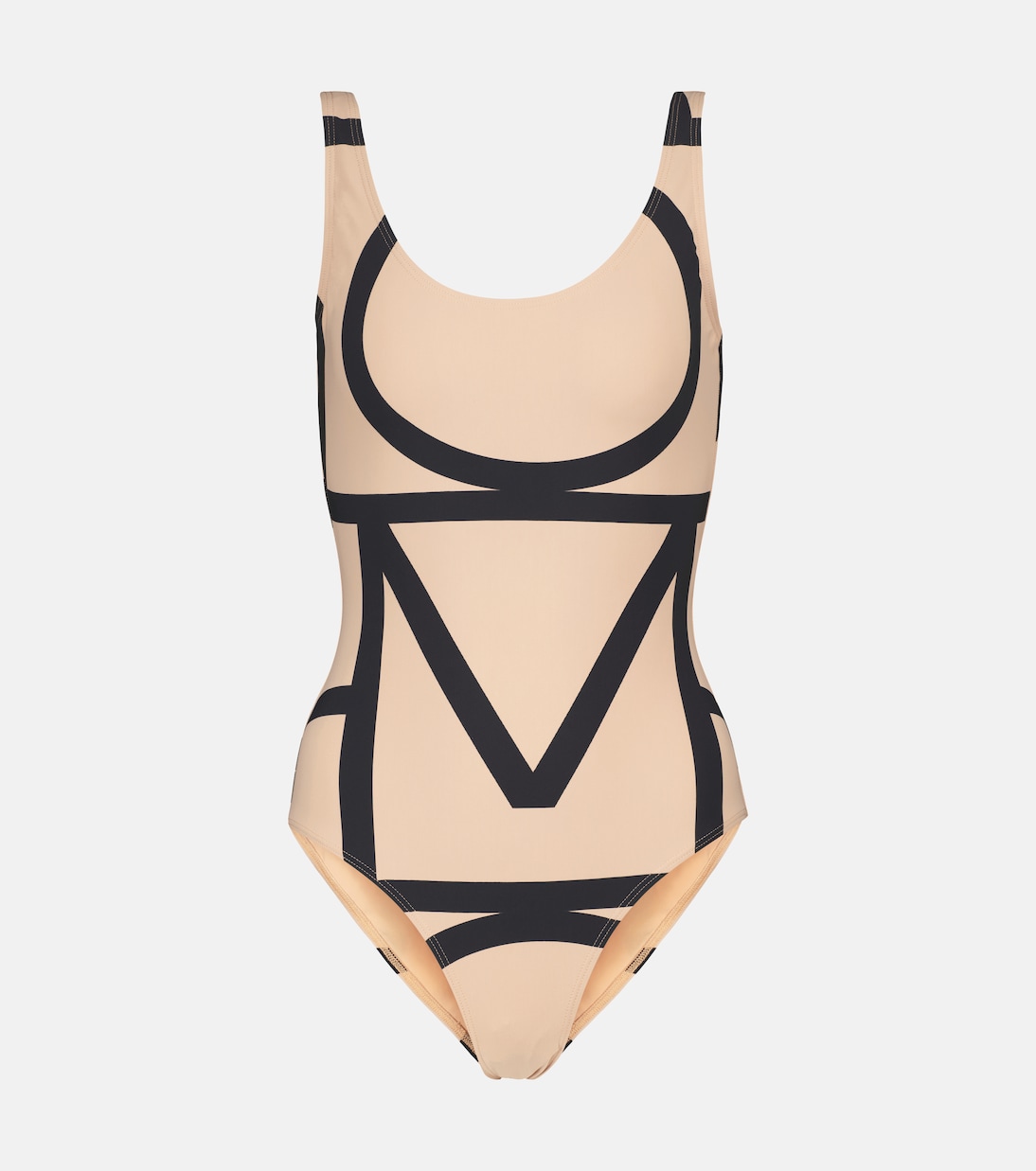 Logo Swimsuit in Beige - Toteme