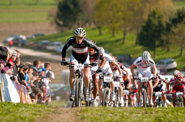 Markus Bauer leads up the start hill.