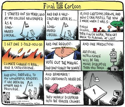 Editorial Cartoon U.S. Toles retirement