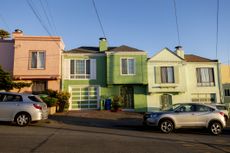 Houses in the Sunset district of San Francisco , late afternoon.