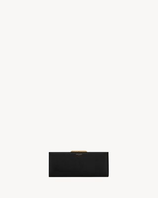 Women's Midnight Small Clutch in Smooth Leather in Black