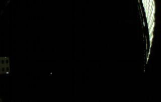A clear view of Mars (lower left) as seen by NASA's small MarCO-B cubesat on Nov. 24, 2018. At the time, the spacecraft was about 310,000 miles from Mars.