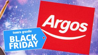 An image of the Argos catalogue to illustrate Argos Black Friday deals. A logo reads "Tom's Guide Black Friday" in white text on a blue background