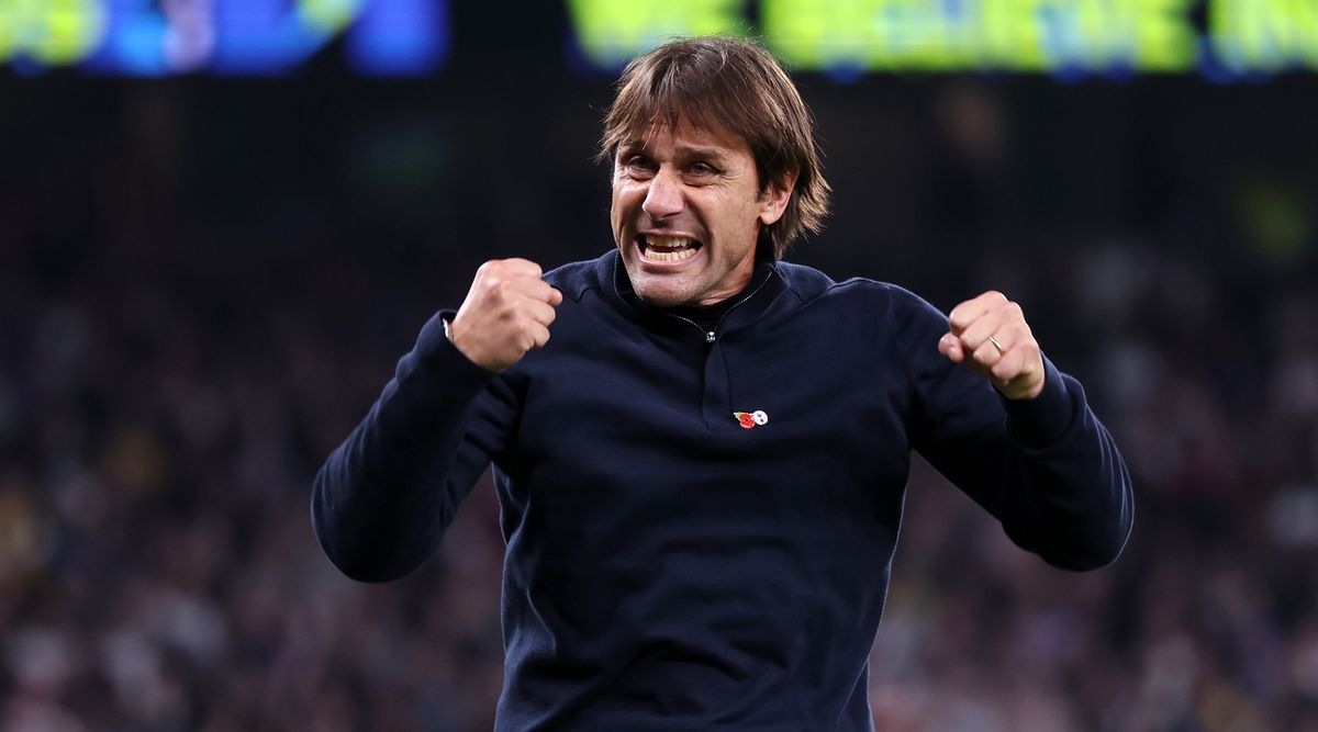 Tottenham Hotspur head coach celebrates by pumping his fists after his team&#039;s win in the Premier League match between Tottenham Hotspur and Leeds United on 12 November, 2022 at the Tottenham Hotspur Stadium, London, United Kingdom