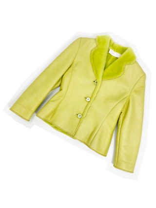 Genny 90s Neon Green Shearling Jacket — James Veloria
