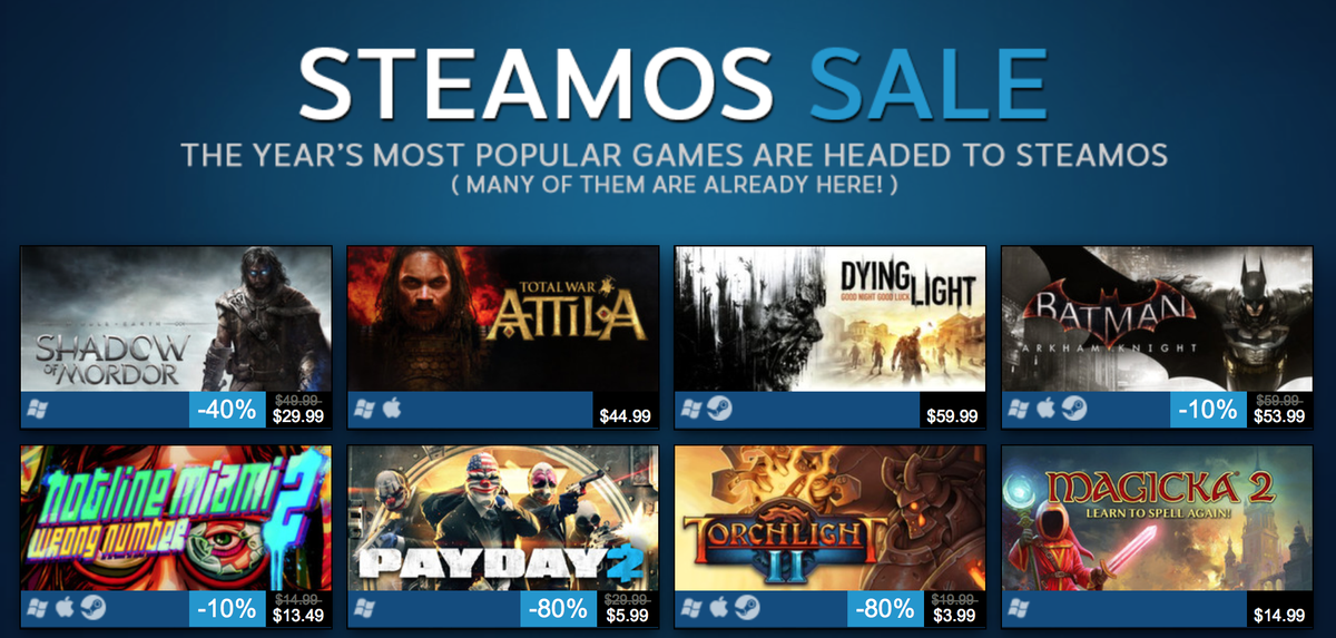 Steam sale discounts over 50 games coming to SteamOS PC Gamer