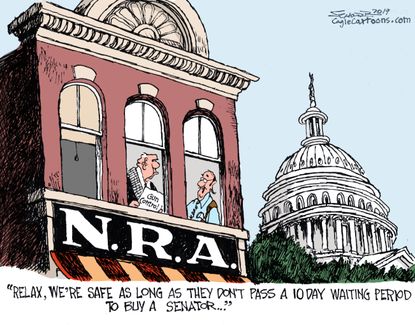 Political&nbsp;Cartoon&nbsp;U.S. gun control parkland NRA lobbyists congress