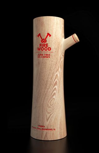 Firewood vodka bottle design