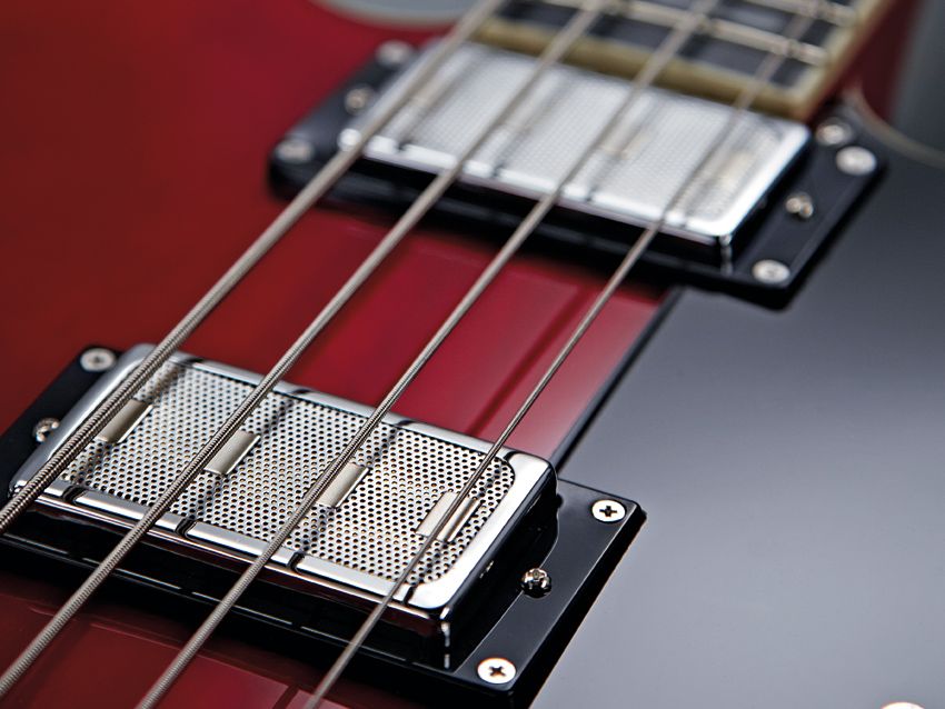 The Viking Bass's pickups can be used as single-coils or humbuckers, and blended for variety.