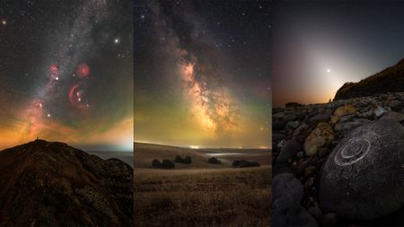 collage of three astrophotography images