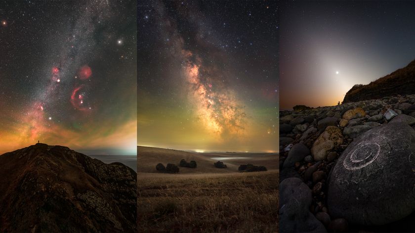 collage of three astrophotography images
