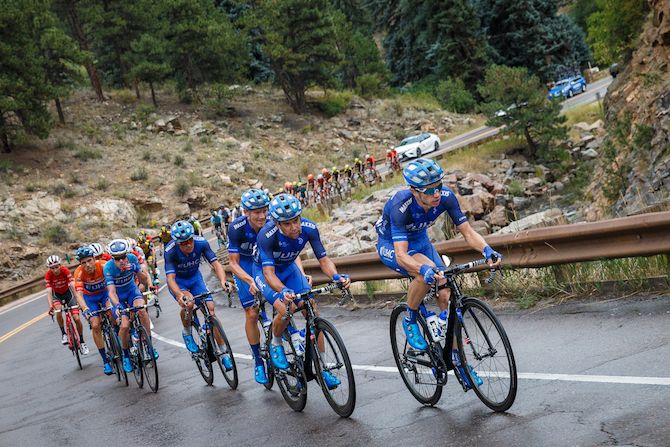 UnitedHealthcare control the front of the main field on stage 3 of the 2018 Colorado Classic