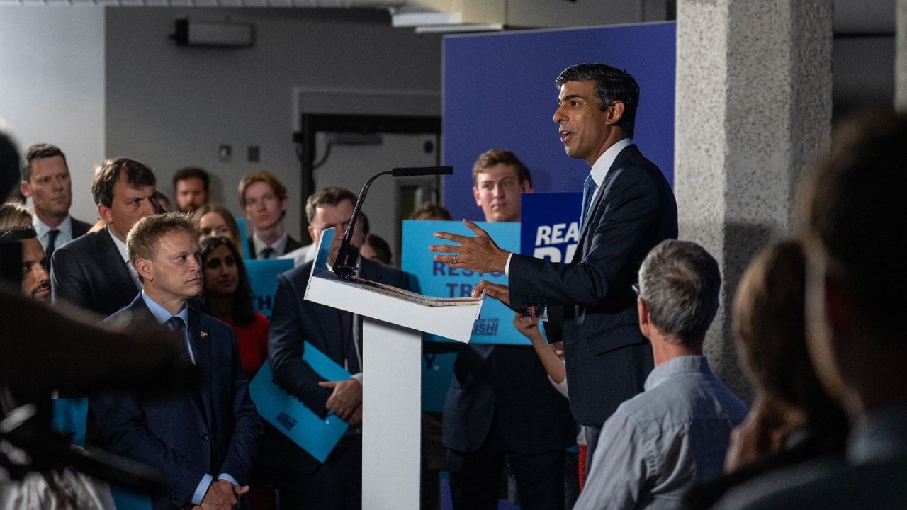 Rishi Sunak during a campaign speech