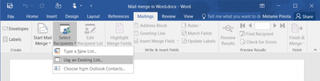 word select recipients