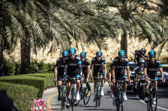Team Sky heads out for training